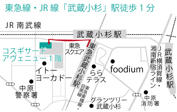 武蔵小杉事務所へのアクセス